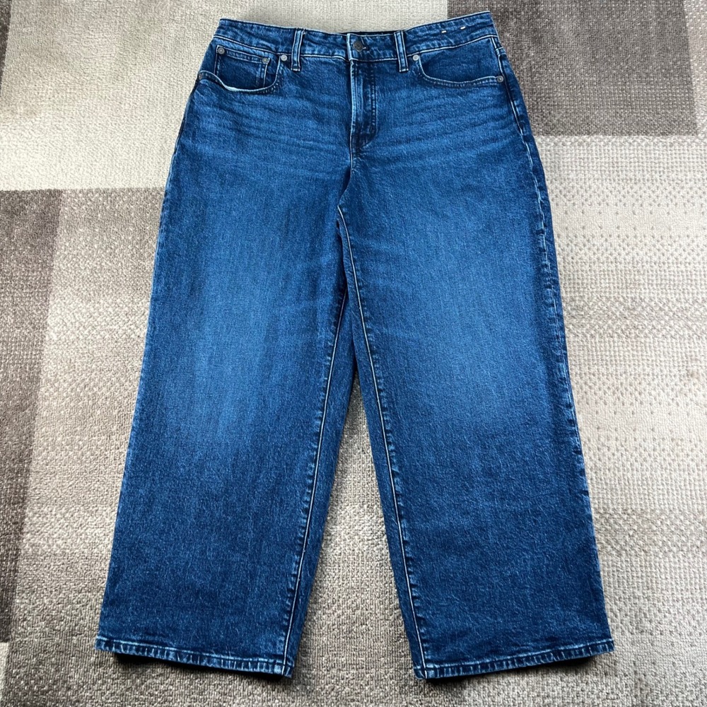 Madewell The Curvy Perfect Vintage Wide-Leg Jean 32P Blue Whiskered